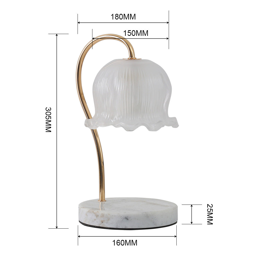 Breeins Flower-shaped Glass Bedside Lamp Candle Warmer