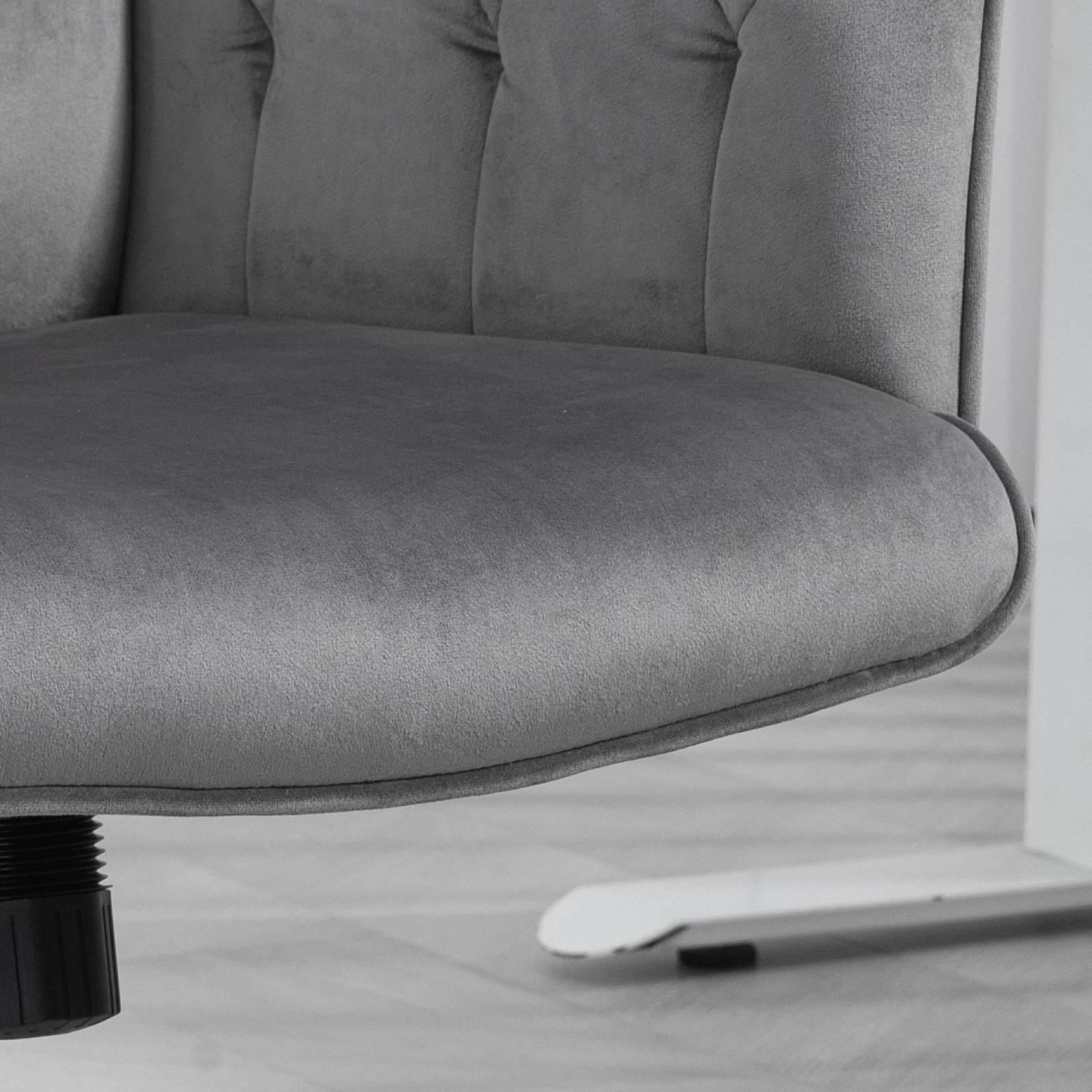 Tufted Swivel Computer Chair W/ Arm | Dark Gray