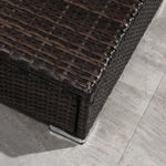 Rattan Garden Sofa Set Storage Table Wicker Patio Lounger | Brown