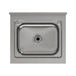 55cm W X 50cm D X 90cm H Stainless Steel Single Bowl Commercial Kitchen Sink With Bottom Shelf