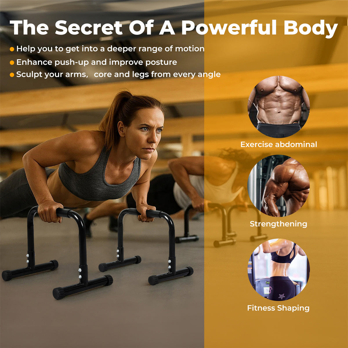 Centra Push Up Dip Bars Station Parallel Home Gym Parallettes Workout