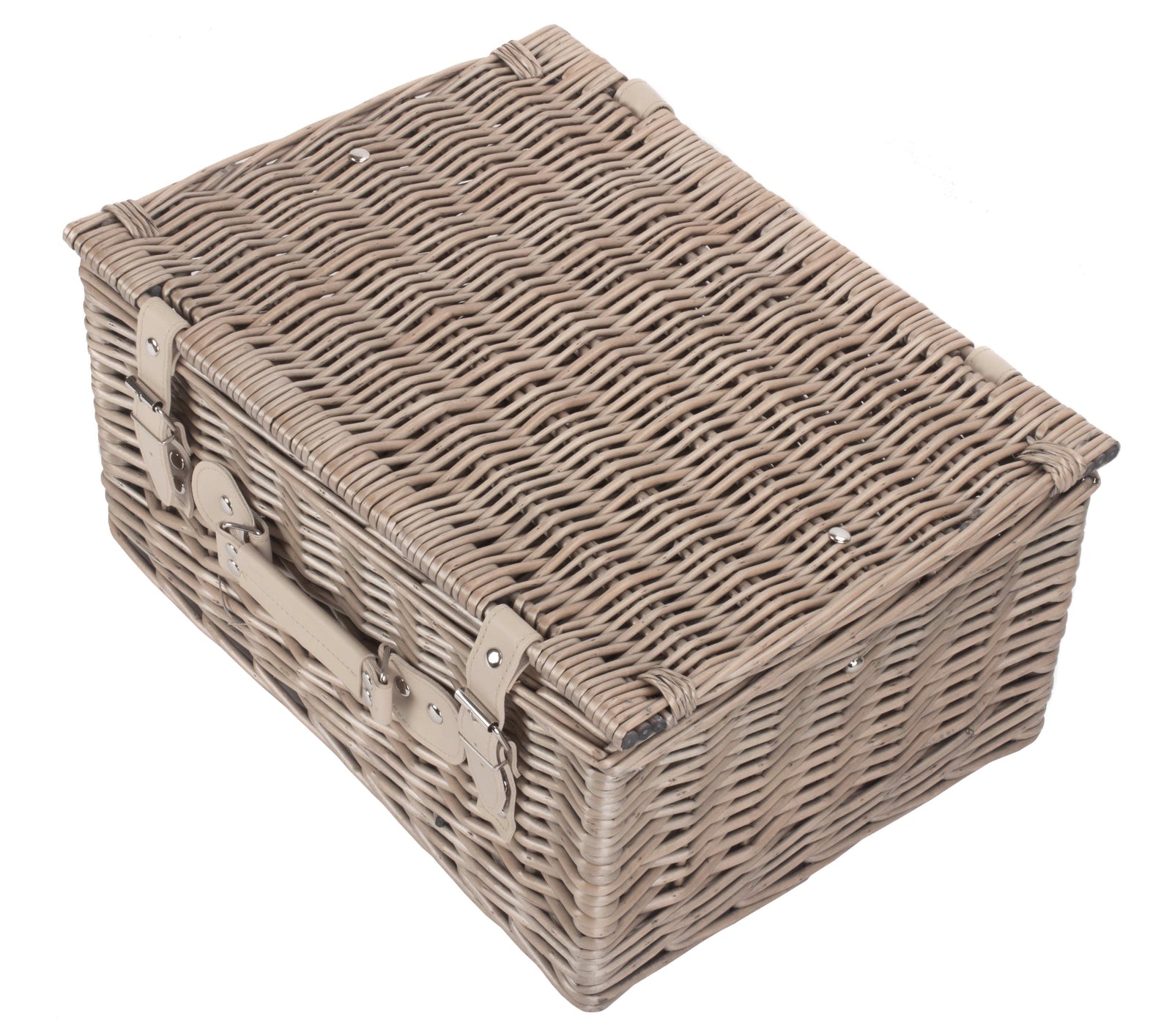 Wicker 40cm Antique Wash Picnic Basket | Gray