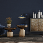 Felix Hand Made Designer Table Lamp Rugged Industrial With A Luxurious Twist | Navy Blue