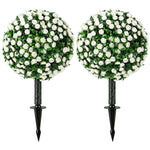 HOMCOM Artificial Rose Topiary, Uv Resistant, 2-pack, 55 Cm