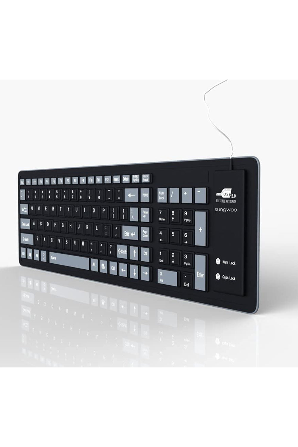 Silicon Wireless Bluetooth Keyboard - Black