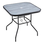 Garden Tempered Glass Wood Grain Coffee Table | Small | Black