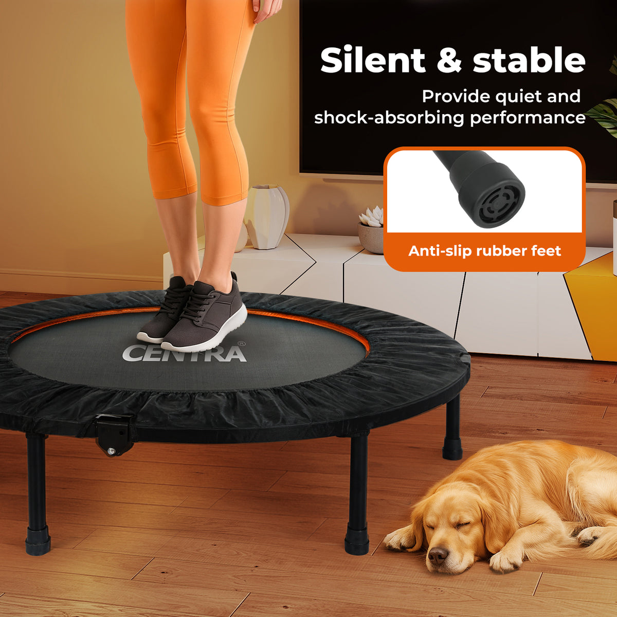 40 Inch Trampoline Bounce Round Exercise Home Gym Fitness Rebounder