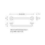 Grab Rail 30cm, Straight, Silver, Up To 150kg, Architect Collection