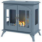 Ethanol Fireplace Stove Freestanding Bioethanol Fire, 0.9l Tank | Grey