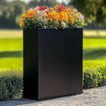 Long Zinc Galvanised Tall Trough Planter | 75cm x 25cm x 90cm | Matte Black