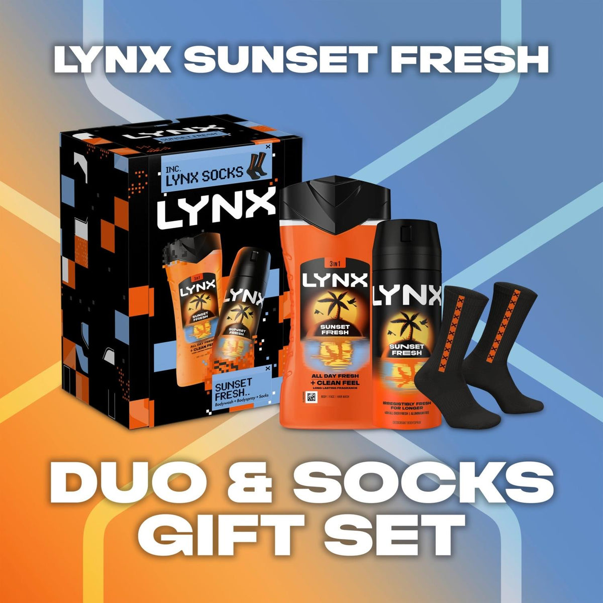 Sunset Fresh Duo & Socks Gift Set: Wash, Spray, Socks | Set of 3