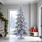 Indoor & Outdoor Living Aurora Winter Glow Flocked White Multi-colour Christmas Tree