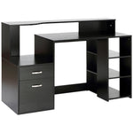 Multi-storage & Workstation Desk Table Storage Shelves Home | Jet Black