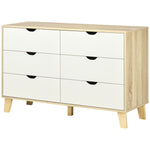 Chest Of Drawers, 6 Drawer Unit Storage Chest White Brown