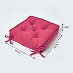 Cotton Dining Chair Booster Cushion | 40cm x 40cm | Red