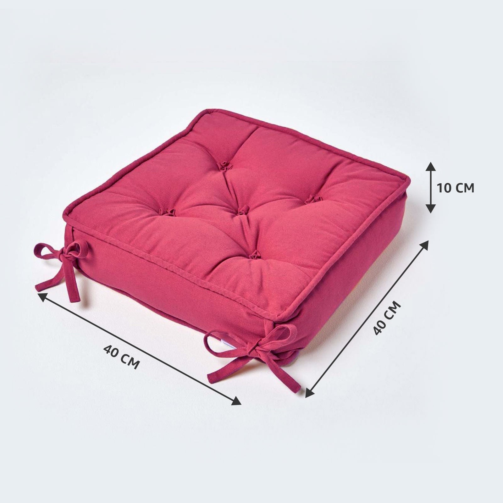 Cotton Dining Chair Booster Cushion | 40cm x 40cm | Red