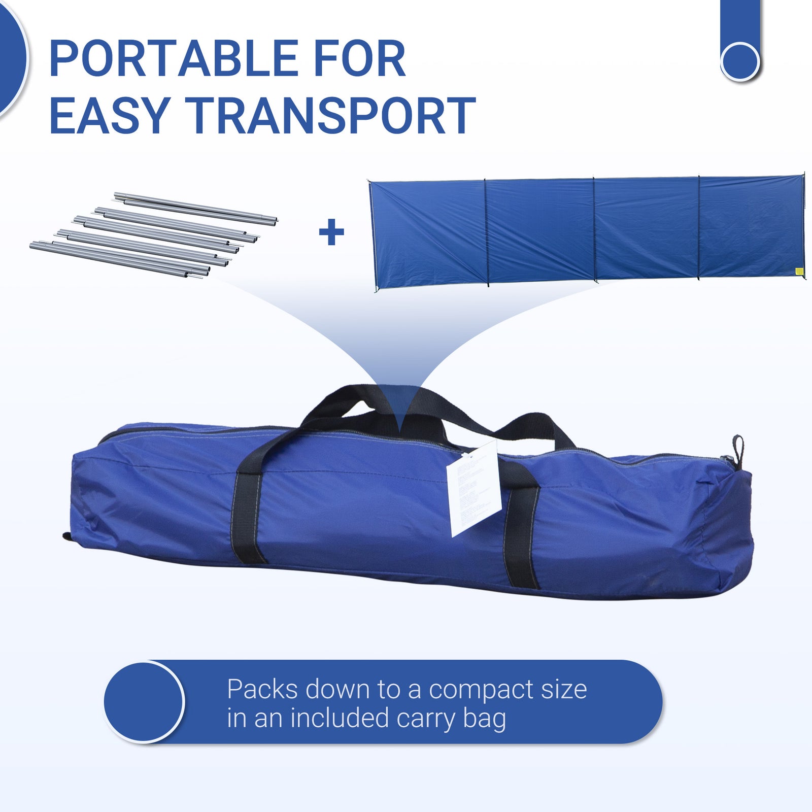 Camping Windbreak Foldable Wind Blocker | Blue