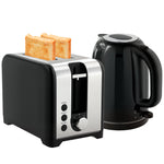 1.7l 3000w Rapid Boil Jug Kettle And 2-slice Toaster Set | Black