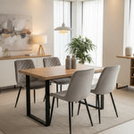 Stylish Colorado Dining Table Set With 4 Amelia Chairs | Grey