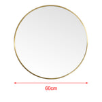 40cm/60cm Diameter Nordic Round Bathroom Framed Mirror Wall Hanging | 60cm | Gold