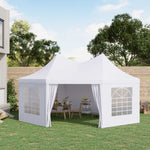 6.8x5m Octagonal Marquee Gazebo, Wedding Party Tent, White