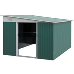 11.3x9.2ft Steel Garden Storage Shed Tool House With Doors | Green