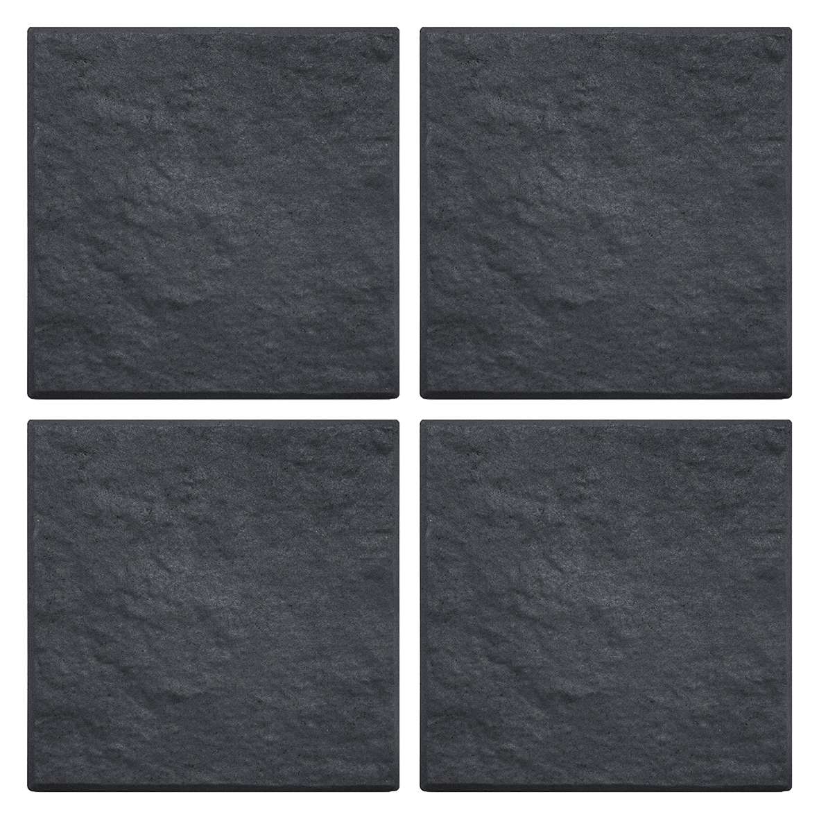 Stomp Stone Square Rubber Stepping Stones - Slate | Set of 4 | Slate