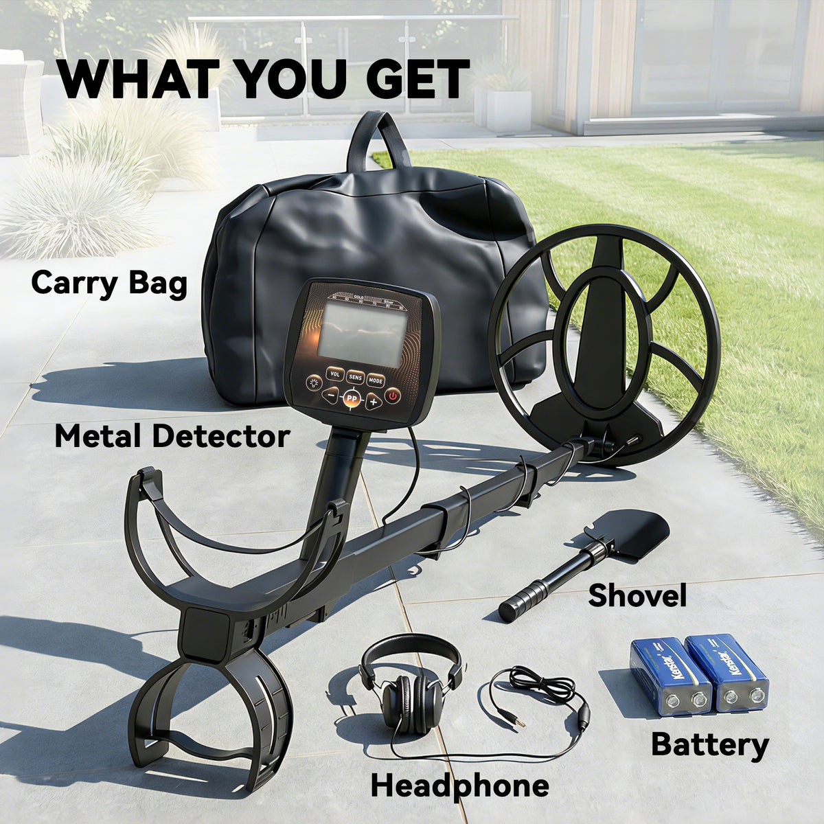 Outsunny 5 Modes Metal Detector For Adults With Ip68 Waterproof Search Coil