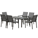 Outdoor Dining Table And 4 Armchairs, Garden Dining Set | 7 | Gray
