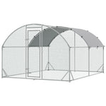 Walk-in Chicken Run Galvanised Chicken Coop W/ Cover | Medium | Silver