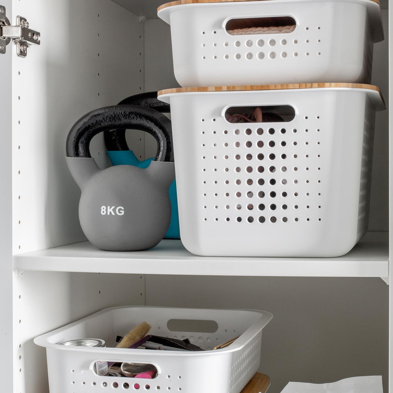 Lightweight & Durable Basket Recycled 20 Storage Box 13l, White