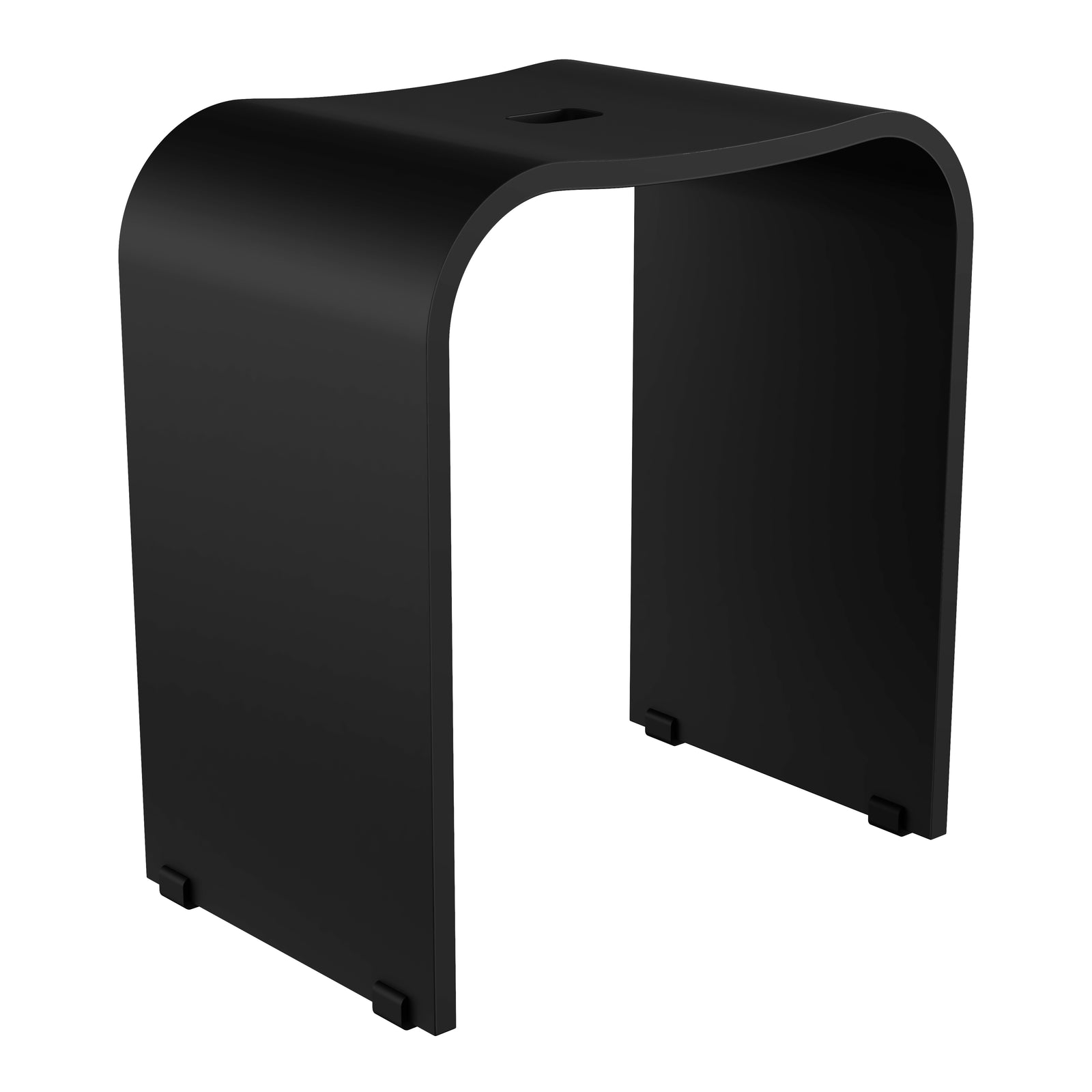 Living Series Plexiglass Shower Chair Bathroom Seat | Black