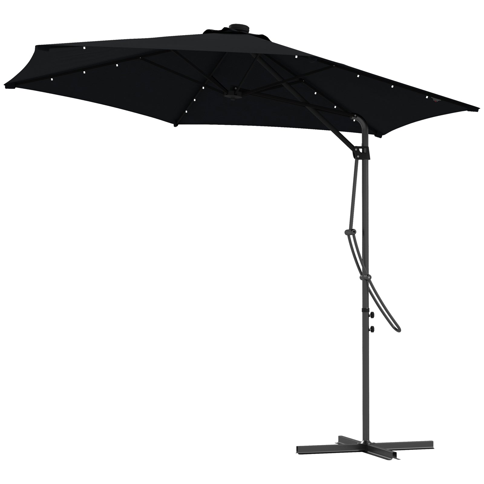 3m Cantilever Parasol W/ Waterproof Cover | Black