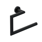 Towel Ring, Black Matt, Wall-mounted, 23 Cm. Collection Kubic