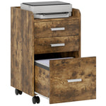 HOMCOM Mobile Filing Cabinet, File Cabinet With 3 Drawers