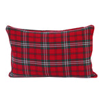 Tartan Check Cotton Cushion Cover | 30cm x 50cm | Red