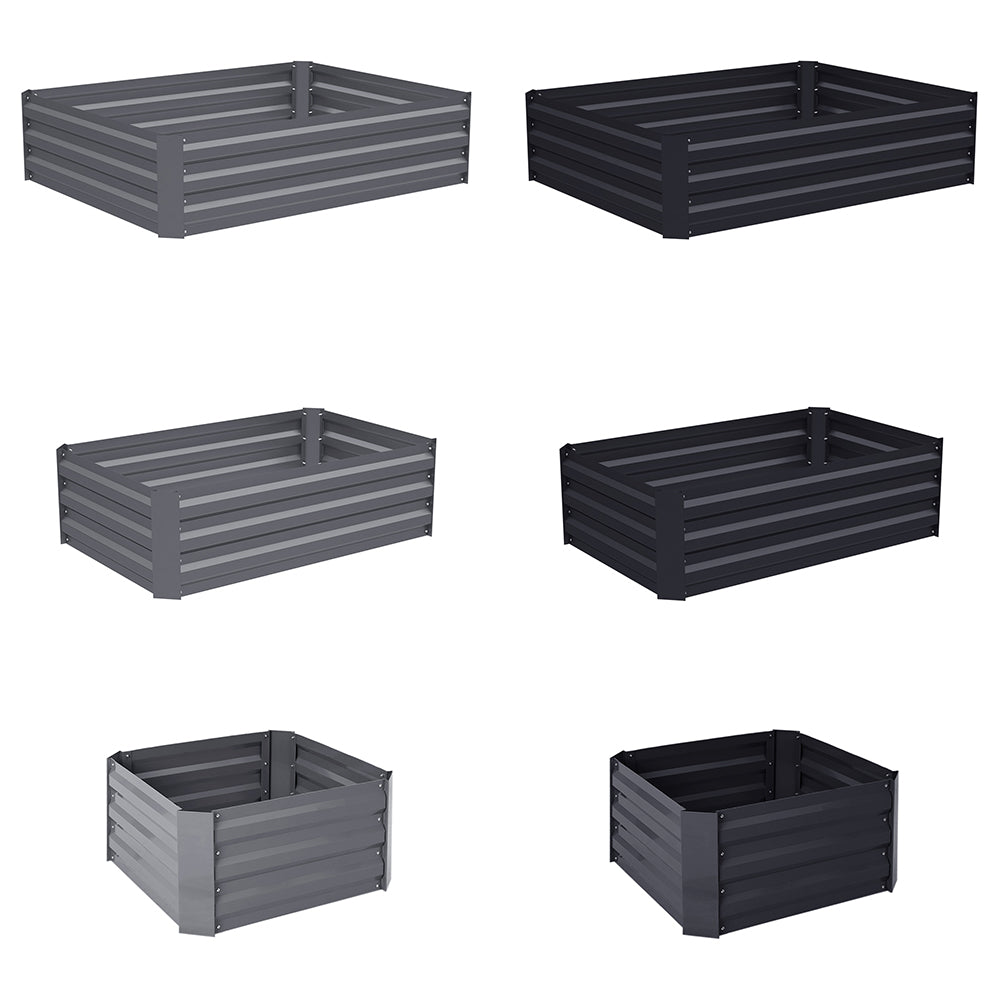 Galvanized Steel Raised Garden Bed Planter Box | Medium | Grey