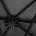 2m Half Balcony Parasol W/ Double Canopy & Base | Black