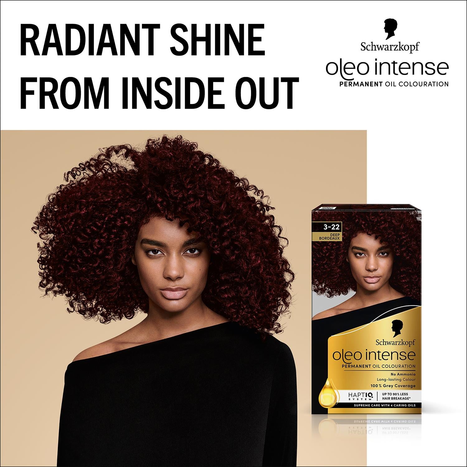 Schwarzkopf Oleo Intense Permanent Oil Colour Hair Dye 3-22 Midnight Bordeaux