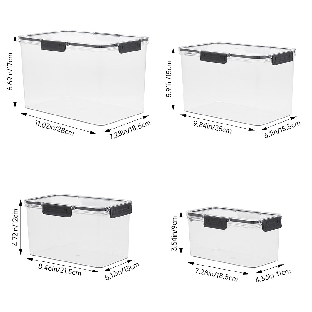 Stackable Clear Fridge Organisers Storage Boxes | Set-of-4