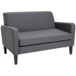 Linen Curved 2 Seat Sofa Loveseat With Thick Cushion