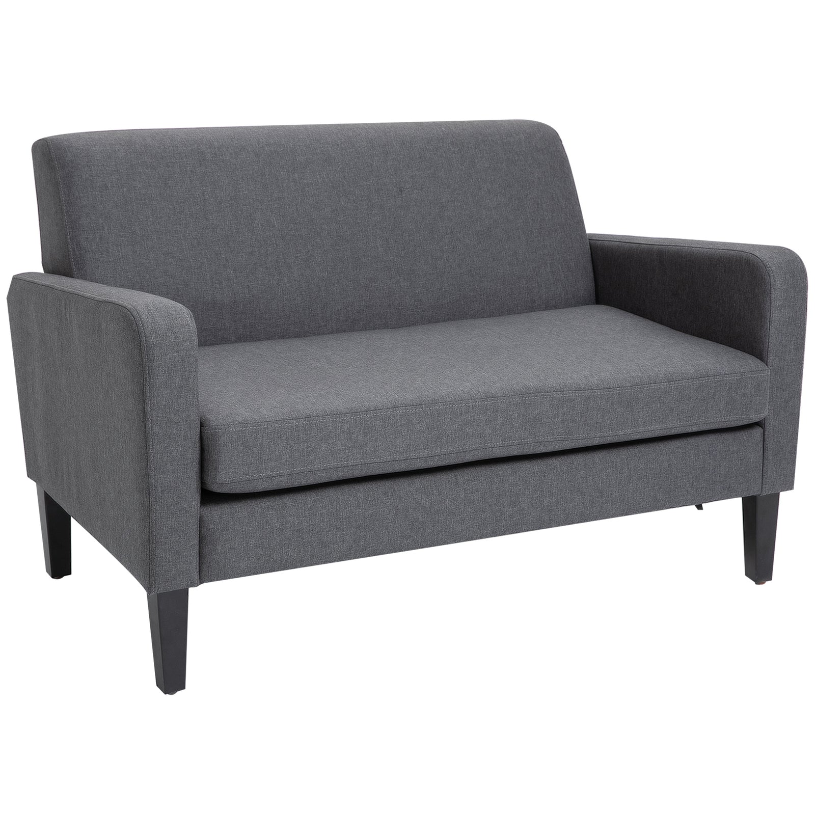 Linen Curved 2 Seat Sofa Loveseat With Thick Cushion