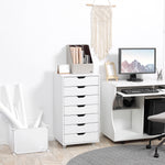 Mobile Filing Cabinet 5/7 Drawer File Cabinet With Wheels | Large | White