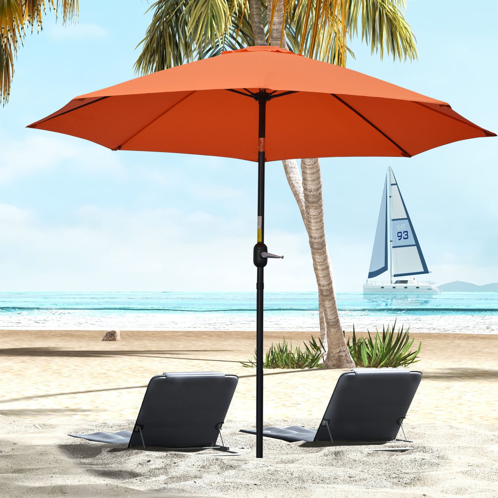 2.6m Parasol With Tilt And Crank | Orange