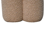 Solid Mango Wood Mud Boucle Clover Footstool