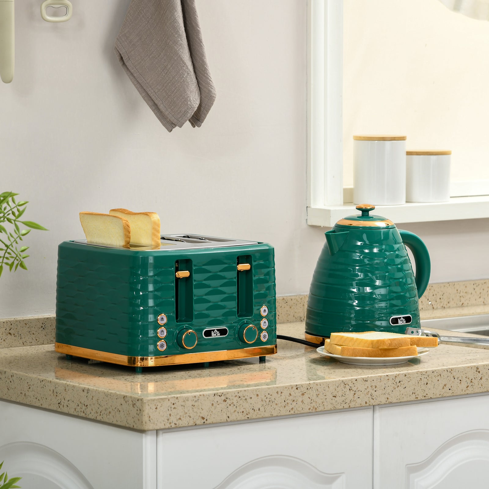 Kettle And Toaster Set 1.7l Boil Kettle And 4 Slice Toaster | One Size
