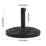 25kg Heavy-Duty Round Umbrella Base with Spiral-Cross Reinforcement Design