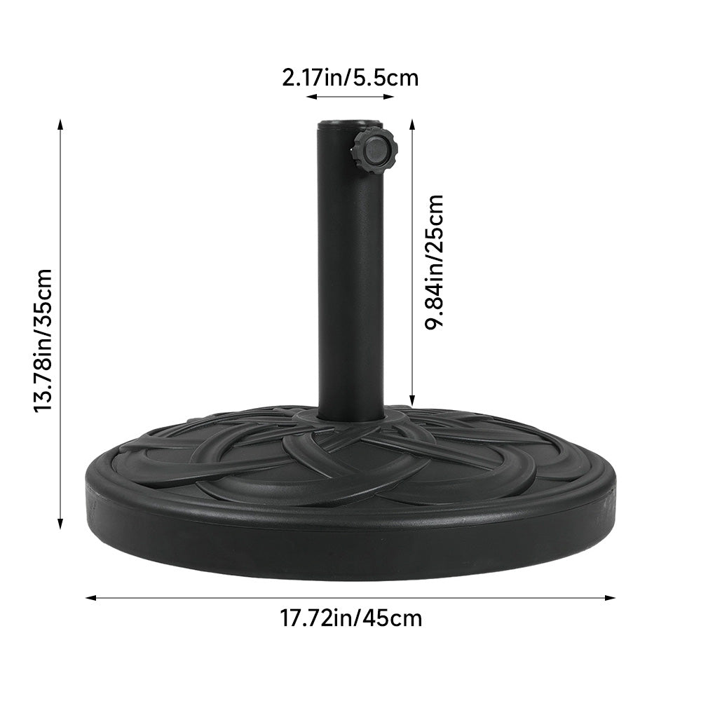 25kg Heavy-Duty Round Umbrella Base with Spiral-Cross Reinforcement Design
