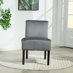 Valina Velvet Fabric Armless Accent Chair | Grey