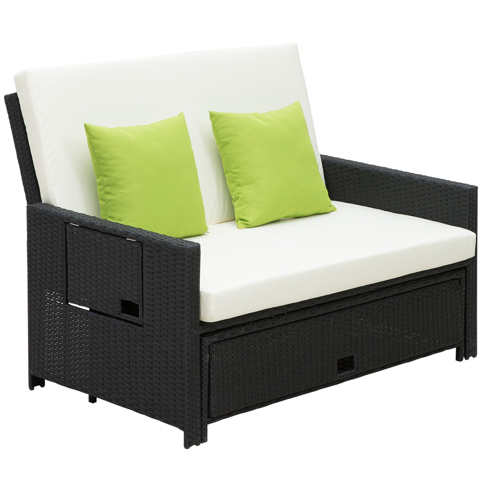 Rattan Furniture Set With Sun Lounger | Black